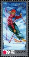 (1972-003) Марка Польша "Слалом"    Зимние Олимпийские Игры 1972, Саппоро III Θ